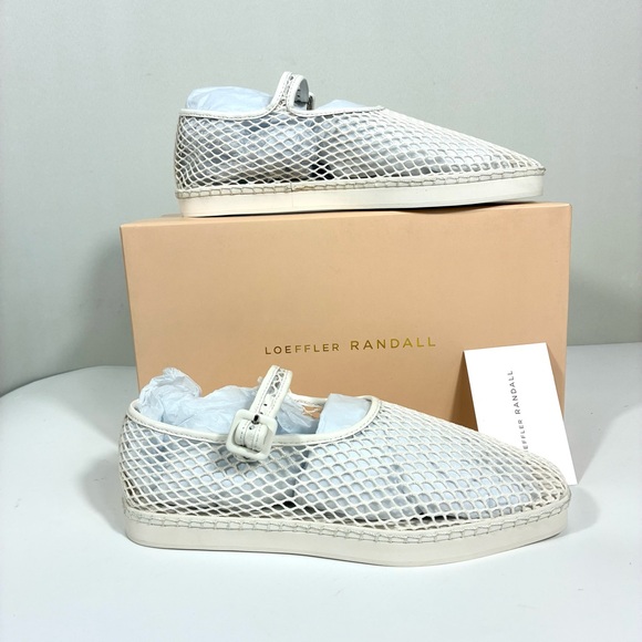 Loeffler Randall Cream Mesh Loafers - Picture 16 of 16